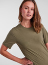 Pieces Khaki dámske základné maxi šaty Pieces Kylie