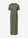Pieces Khaki dámske základné maxi šaty Pieces Kylie