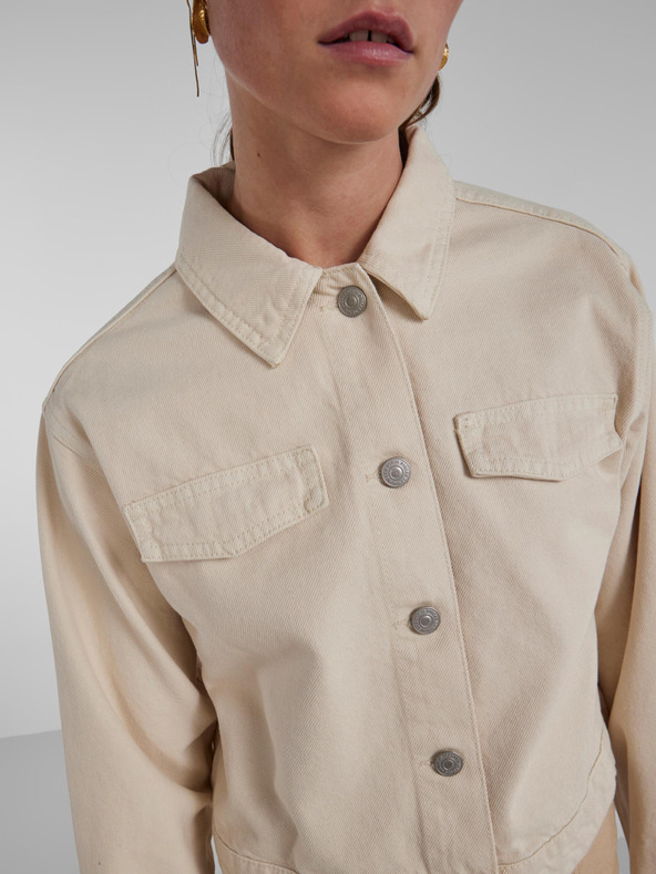 Pieces Krémová dámska džínsová bunda Pieces Tessie