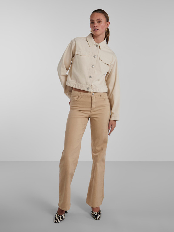 Pieces Krémová dámska džínsová bunda Pieces Tessie