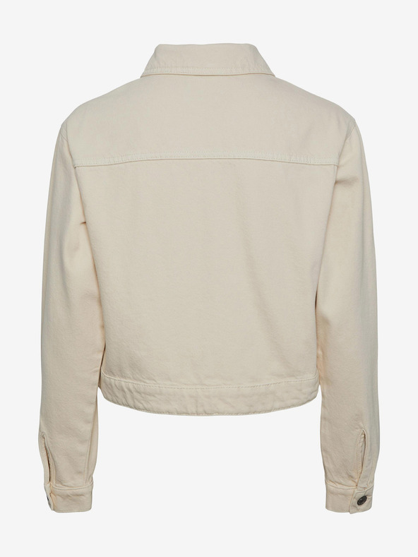 Pieces Krémová dámska džínsová bunda Pieces Tessie