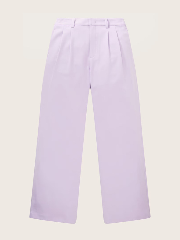 Tom Tailor Denim Svetlofialové dámske nohavice so širokými nohavicami Tom Tailor Denim