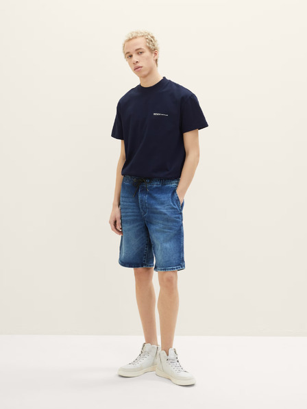 Tom Tailor Denim Tmavomodré pánske džínsové šortky Tom Tailor Denim