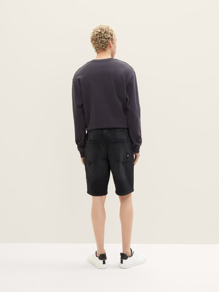 Tom Tailor Denim Čierne pánske džínsové šortky Tom Tailor Denim