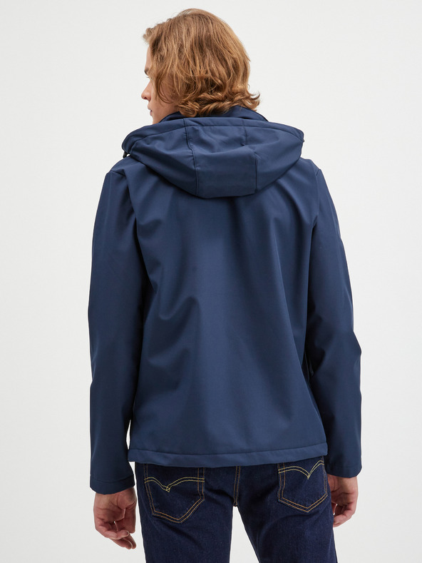 Jack & Jones Tmavomodrá pánska ľahká bunda s kapucňou Jack & Jones Tyson