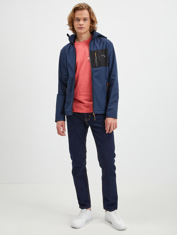 Jack & Jones Tmavomodrá pánska ľahká bunda s kapucňou Jack & Jones Tyson