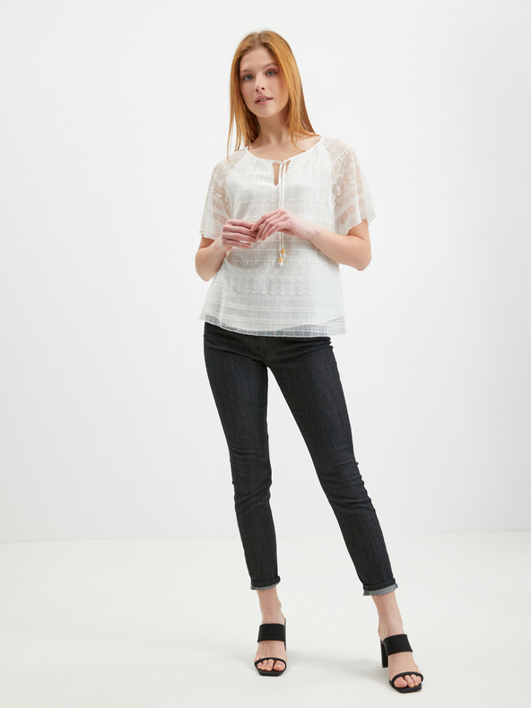 Orsay Biela dámska krajková blúzka ORSAY