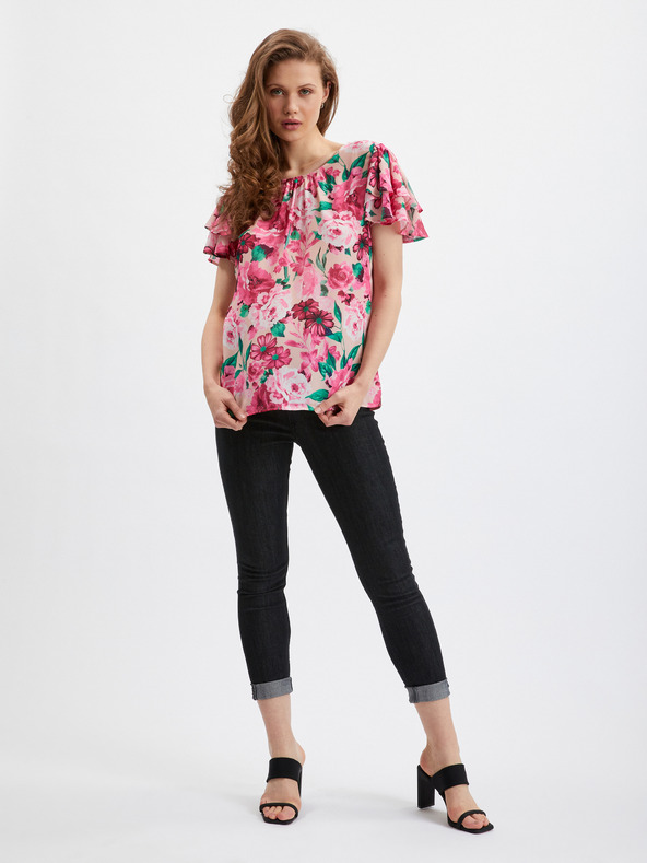 Orsay Ružová dámska kvetovaná blúzka ORSAY