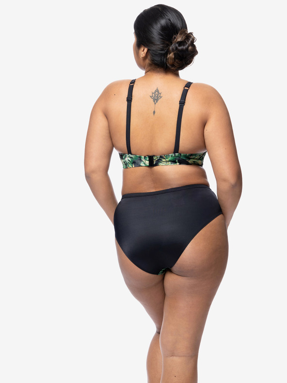 DORINA Čierno-zelený dámsky vzorovaný vrchný diel plaviek DORINA Kano