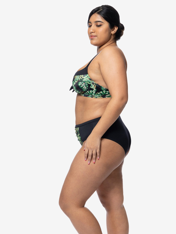 DORINA Čierno-zelený dámsky vzorovaný vrchný diel plaviek DORINA Kano