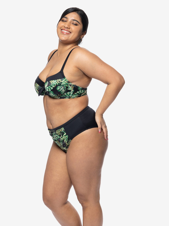 DORINA Čierno-zelený dámsky vzorovaný vrchný diel plaviek DORINA Kano