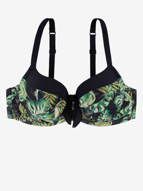 DORINA Čierno-zelený dámsky vzorovaný vrchný diel plaviek DORINA Kano