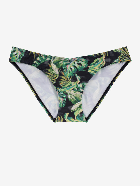 DORINA Čierno-zelený dámsky vzorovaný spodný diel bikín DORINA Kano