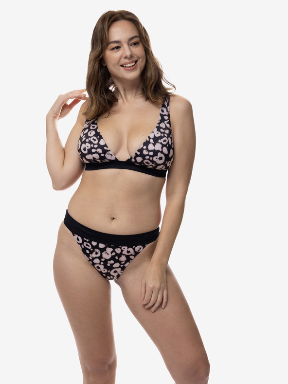 DORINA Ružovo-čierny dámsky vzorovaný vrchný diel plaviek DORINA Lagos