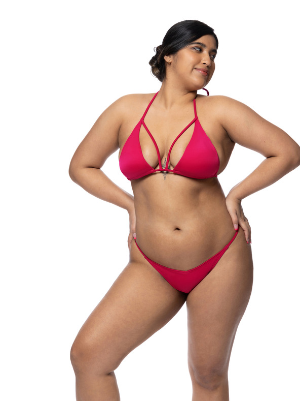 DORINA Tmavoružový dámsky spodný diel plaviek DORINA Abuja