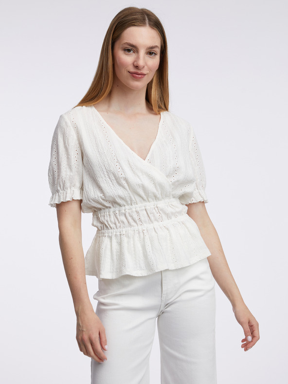 Orsay Biela dámska vzorovaná blúzka ORSAY