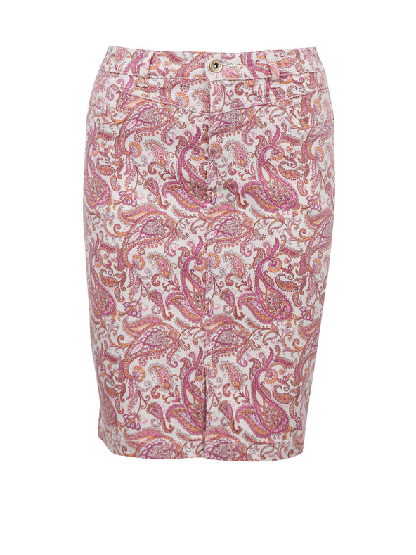 Orsay Růžová dámská vzorovaná džínová sukně ORSAY