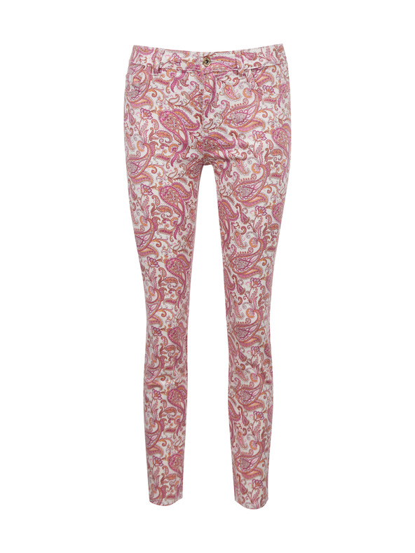 Orsay Ružové dámske vzorované slim fit džínsy ORSAY