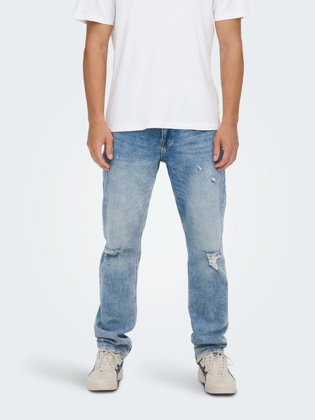 ONLY & SONS ONLY & SONS svetlomodré roztrhané skinny fit džínsy