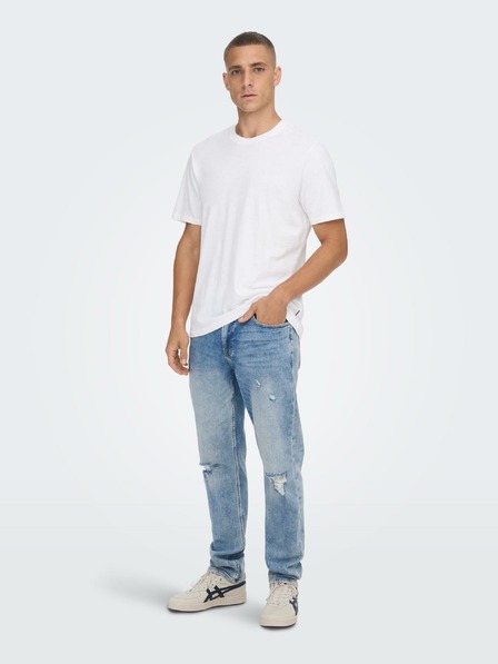ONLY & SONS ONLY & SONS svetlomodré roztrhané skinny fit džínsy