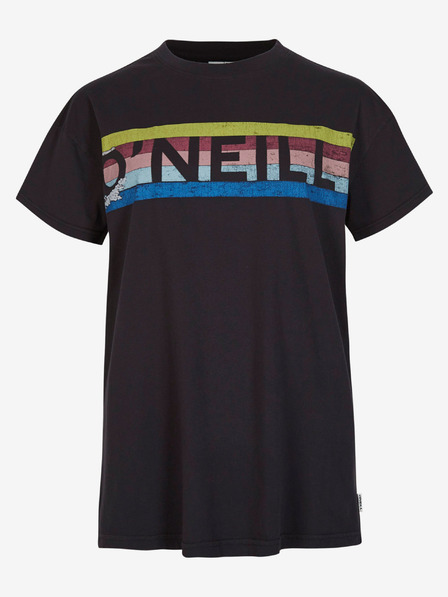 O'Neill Čierne dámske tričko s potlačou O'Neill CONNECTIVE GRAPHIC LONG TSHIRT