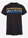 O'Neill Čierne dámske tričko s potlačou O'Neill CONNECTIVE GRAPHIC LONG TSHIRT