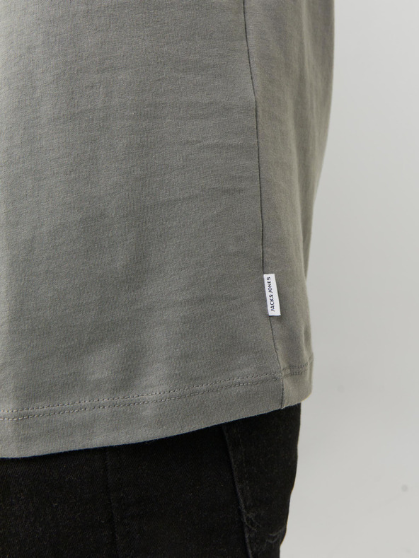 Jack & Jones Šedé pánske základné tričko Jack & Jones Organic