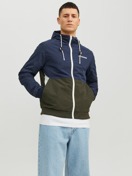 Jack & Jones Khaki-modrá pánska ľahká bunda Jack & Jones Rush