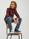 Jack & Jones Čierno-červená pánska kockovaná košeľa Jack & Jones Gingham