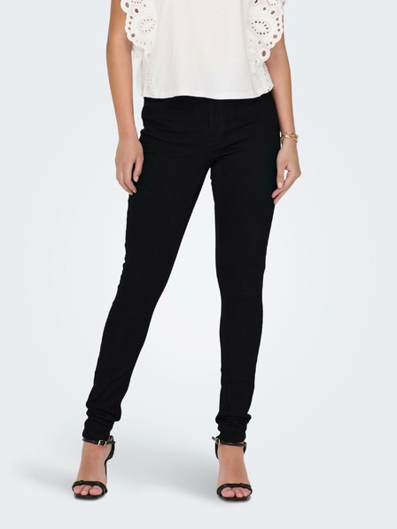 Jacqueline de Yong Čierne dámske džínsy skinny fit JDY Vega