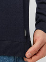 Jack & Jones Tmavomodré pánske pletené polo tričko s dlhým rukávom Jack & Jones Blaigor