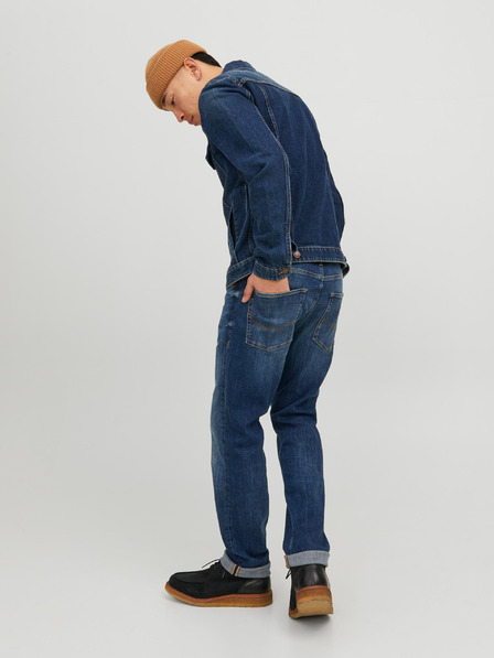 Jack & Jones Tmavomodré pánske džínsy rovného strihu Jack & Jones Mike