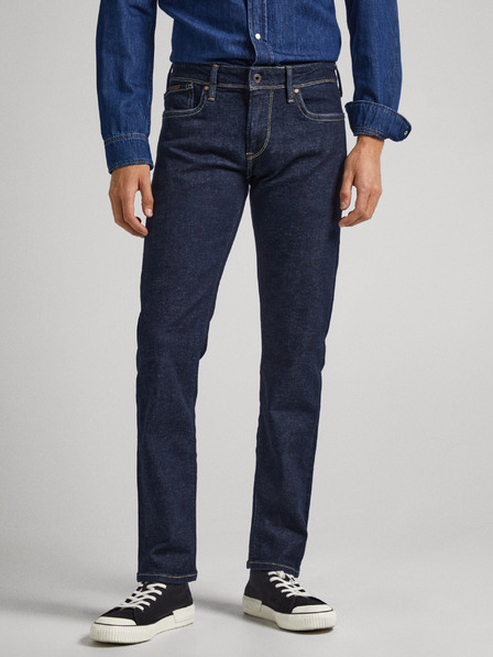 Pepe Jeans Tmavomodré pánske džínsy úzkeho strihu Pepe Jeans Hatch