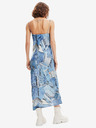 Desigual Modré dámske vzorované maxi šaty Desigual Mississippi