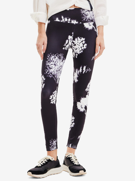 Desigual Bielo-čierne dámske vzorované legíny Desigual Agnes
