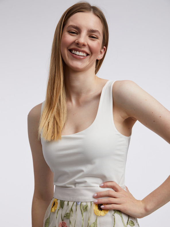 Orsay Krémová dámska kvetinová midi sukňa ORSAY