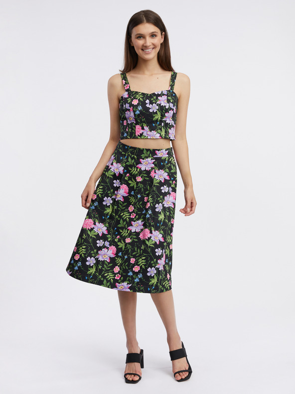 Orsay Čierny dámsky kvetinový top ORSAY