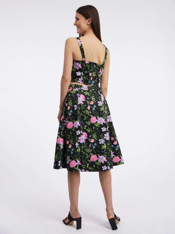 Orsay Čierny dámsky kvetinový top ORSAY