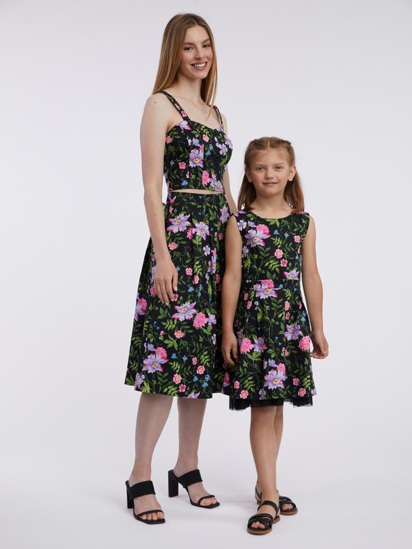 Orsay Čierny dámsky kvetinový top ORSAY