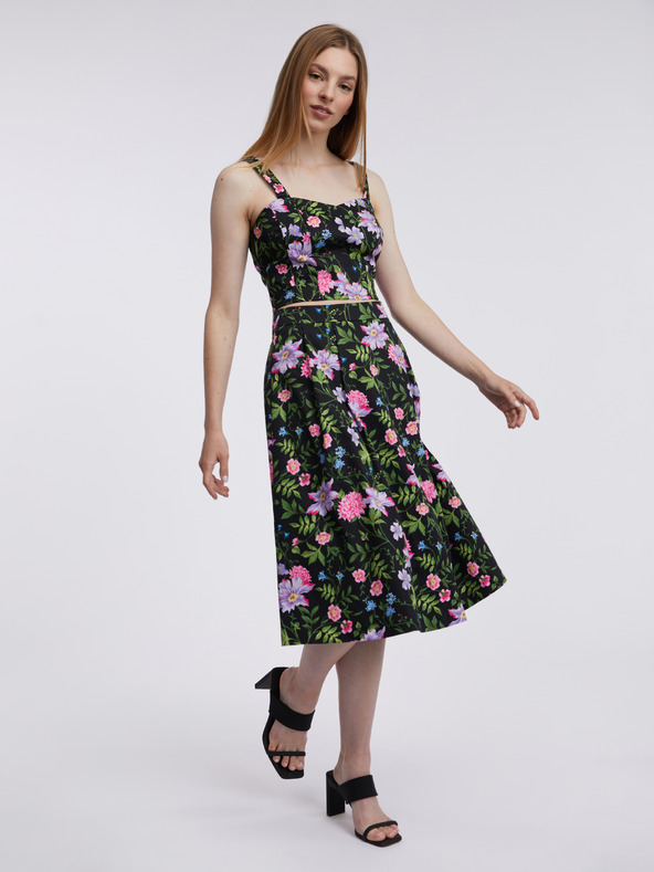 Orsay Čierny dámsky kvetinový top ORSAY