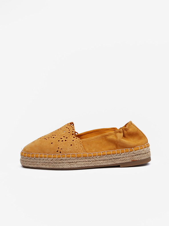 Tamaris Horčicové semišové espadrilky Tamaris