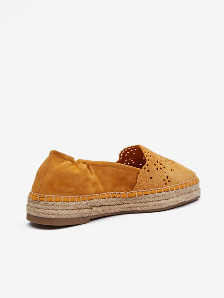 Tamaris Horčicové semišové espadrilky Tamaris