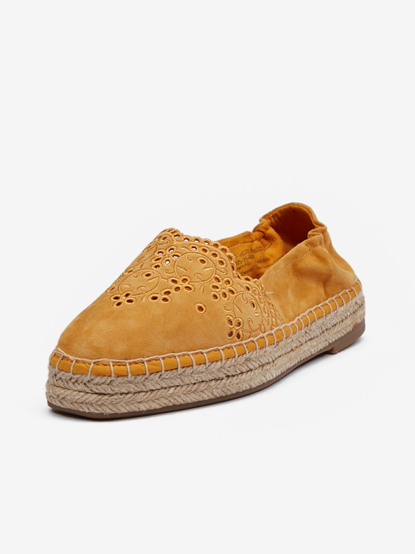 Tamaris Horčicové semišové espadrilky Tamaris