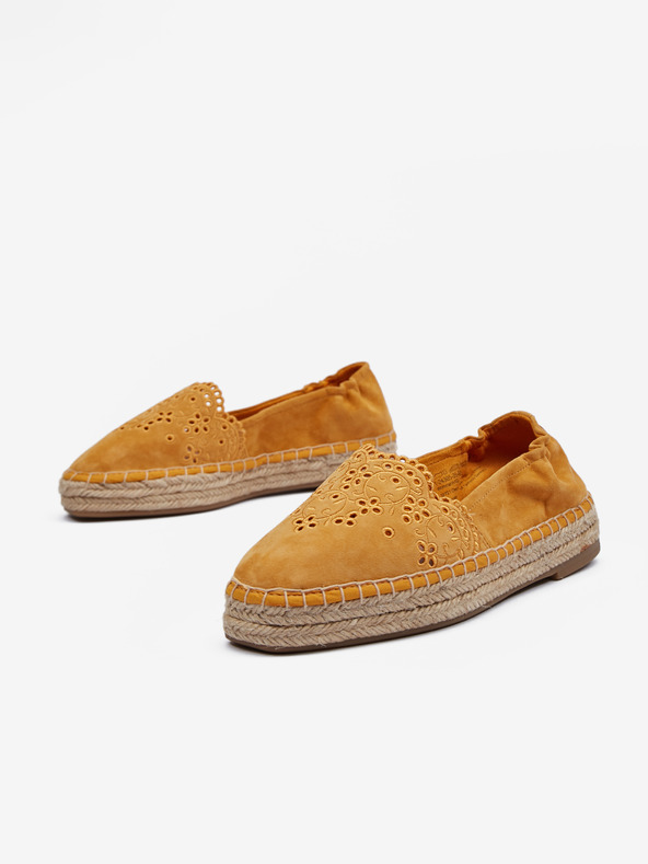 Tamaris Horčicové semišové espadrilky Tamaris