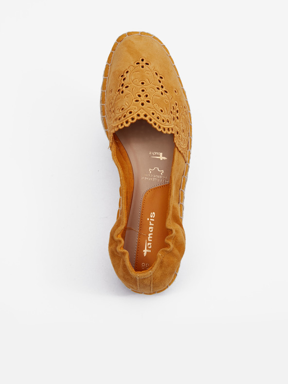 Tamaris Horčicové semišové espadrilky Tamaris