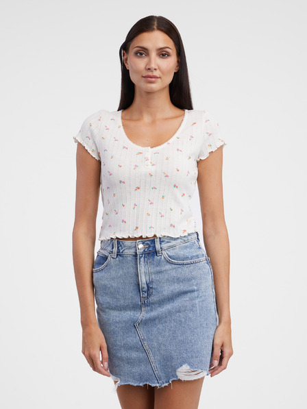 Tom Tailor Denim Biela dámska kvetinová košeľa Tom Tailor Denim