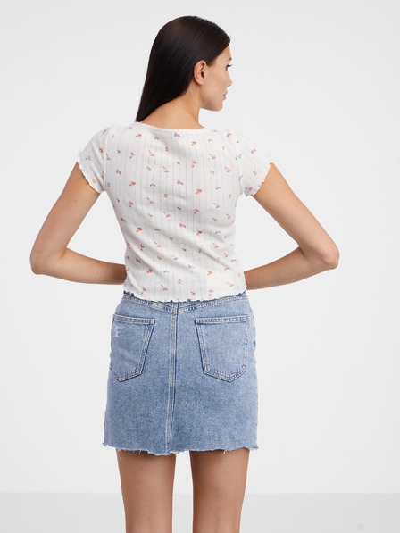 Tom Tailor Denim Biela dámska kvetinová košeľa Tom Tailor Denim
