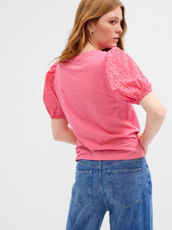 GAP Tričko s čipkovanými rukávmi GAP