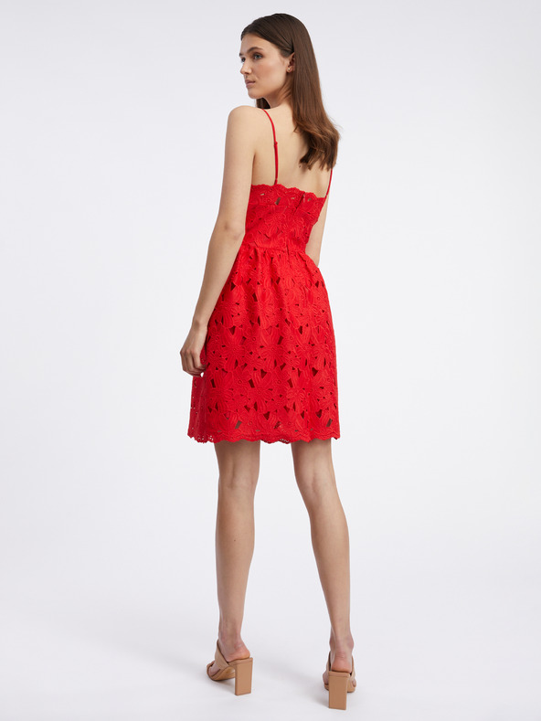 Orsay Červené dámske čipkované šaty ORSAY