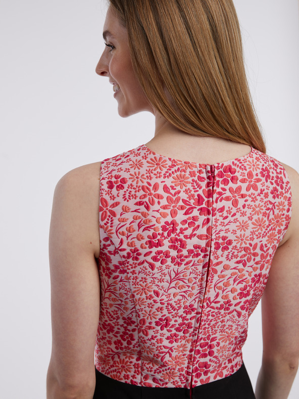 Orsay Ružovo-čierny dámsky kvetinový overal ORSAY